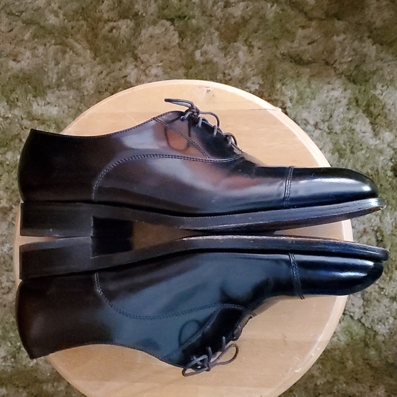 FLORSHEIM Men's Retro Dressy Black Oxford Lace-up Shoes - Toe Cap Style - Sz 9D - Picture 5 of 15